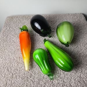 Colorful Glass Vegetable Decor Set